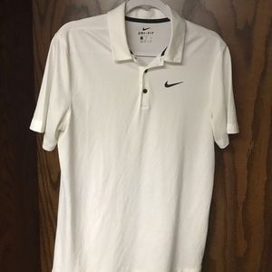 White Nike Golf Dri-fit golf shirt